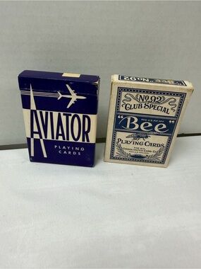 Vtg BEE No 92 And Aviator Playing Cards All 52 Cards Are There In Each Deck!